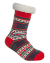 Kids Fairisle Sherpa Lined Slipper Socks