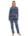 Slumber Hut Womens Jersey Navy Fairisle Pyjamas