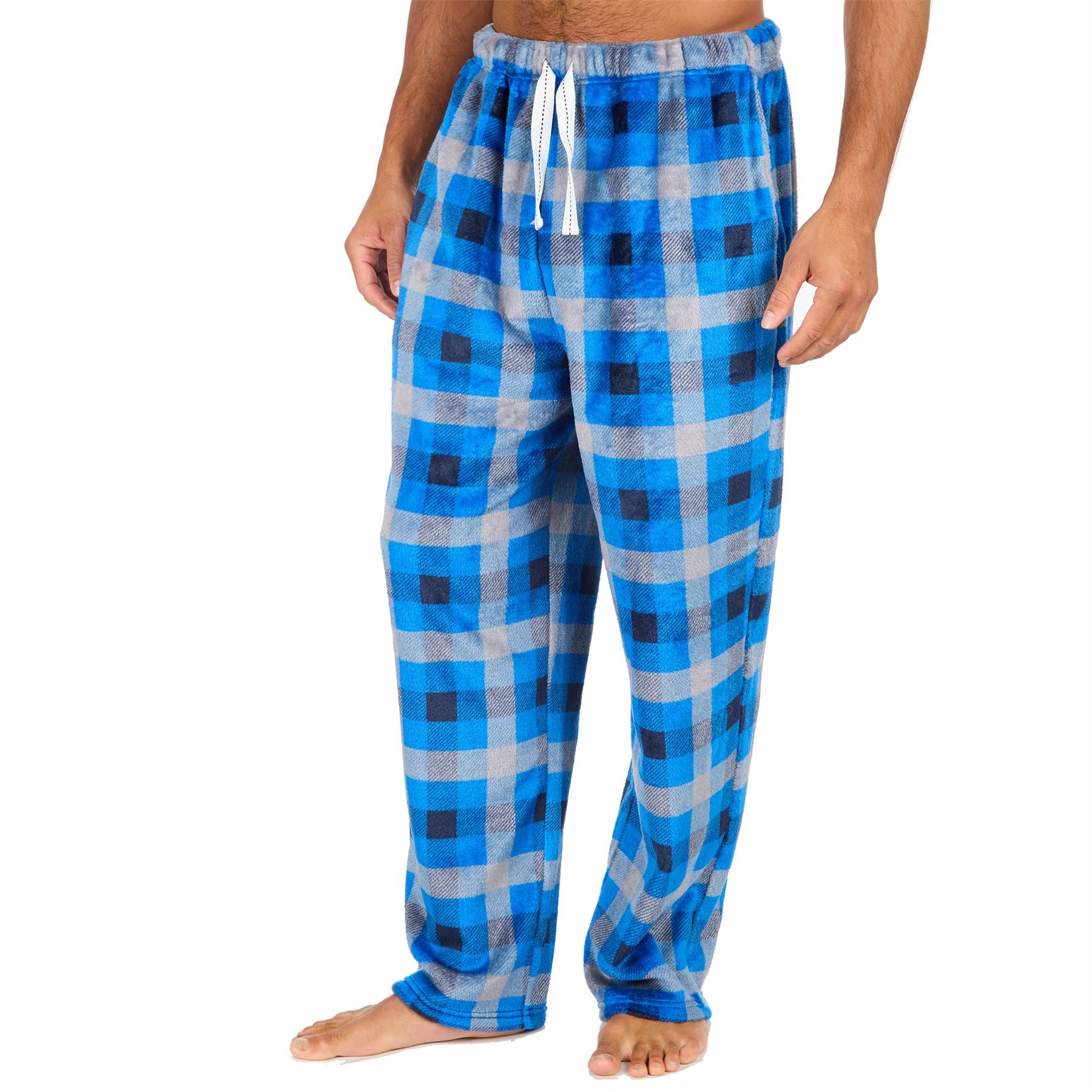 Cargo Bay Mens Polished Fleece Check Lounge Pants