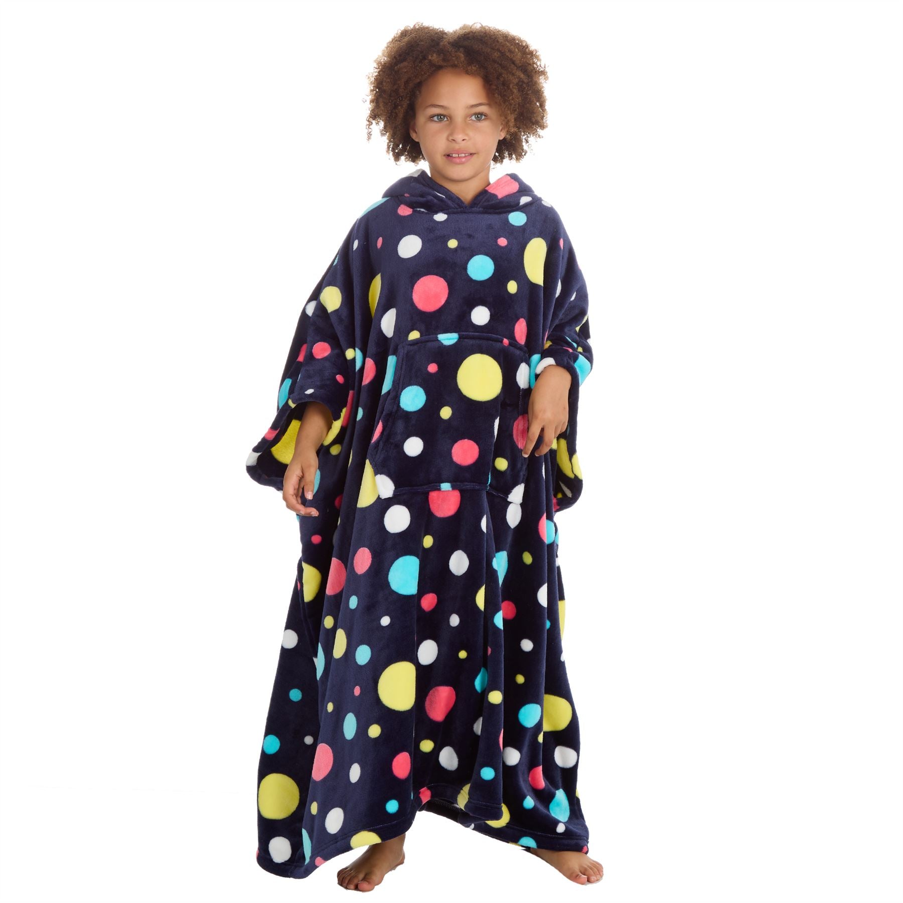 Huggable Girls Spotty Oversized Blanket Poncho