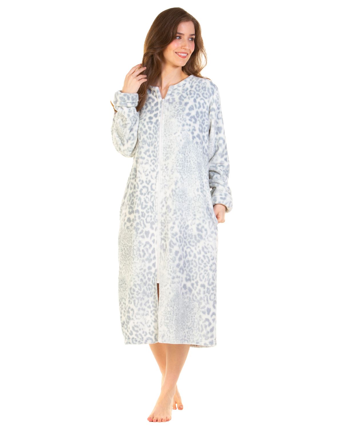 La Marquise Womens Animal Classics Zip Dressing Gown