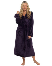 Slumber Hut Womens Flannel Fleece Hooded Dressing Gown