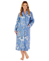 Slenderella Womens 46" Floral Bamboo Button Dressing Gown