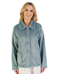 Slenderella Womens Embossed Button Bed Jacket