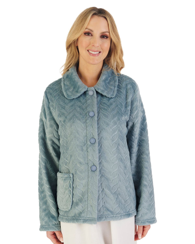 Slenderella Womens Embossed Button Bed Jacket