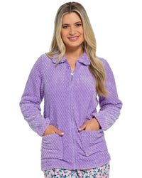 Undercover Womens Waffle Fleece Zip Bed Jacket