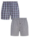 Walker Reid Mens 2 Pack 100% Woven Cotton Boxers