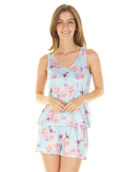 La Marquise Womens Silkyknit Summer Garden Short Pyjamas