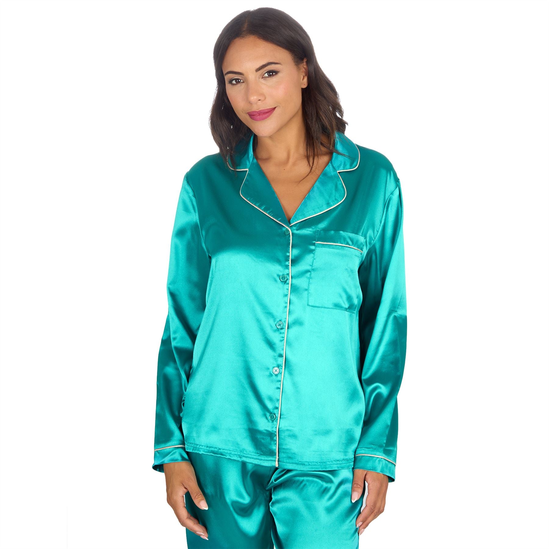 Slumber Party Womens Satin Long Pyjamas