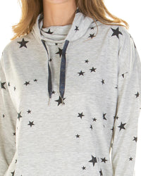 La Marquise Womens Starry Days Cowl Neck Pyjamas