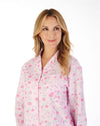 Slenderella Womens 100% Woven Cotton Long Sleeve Pyjamas