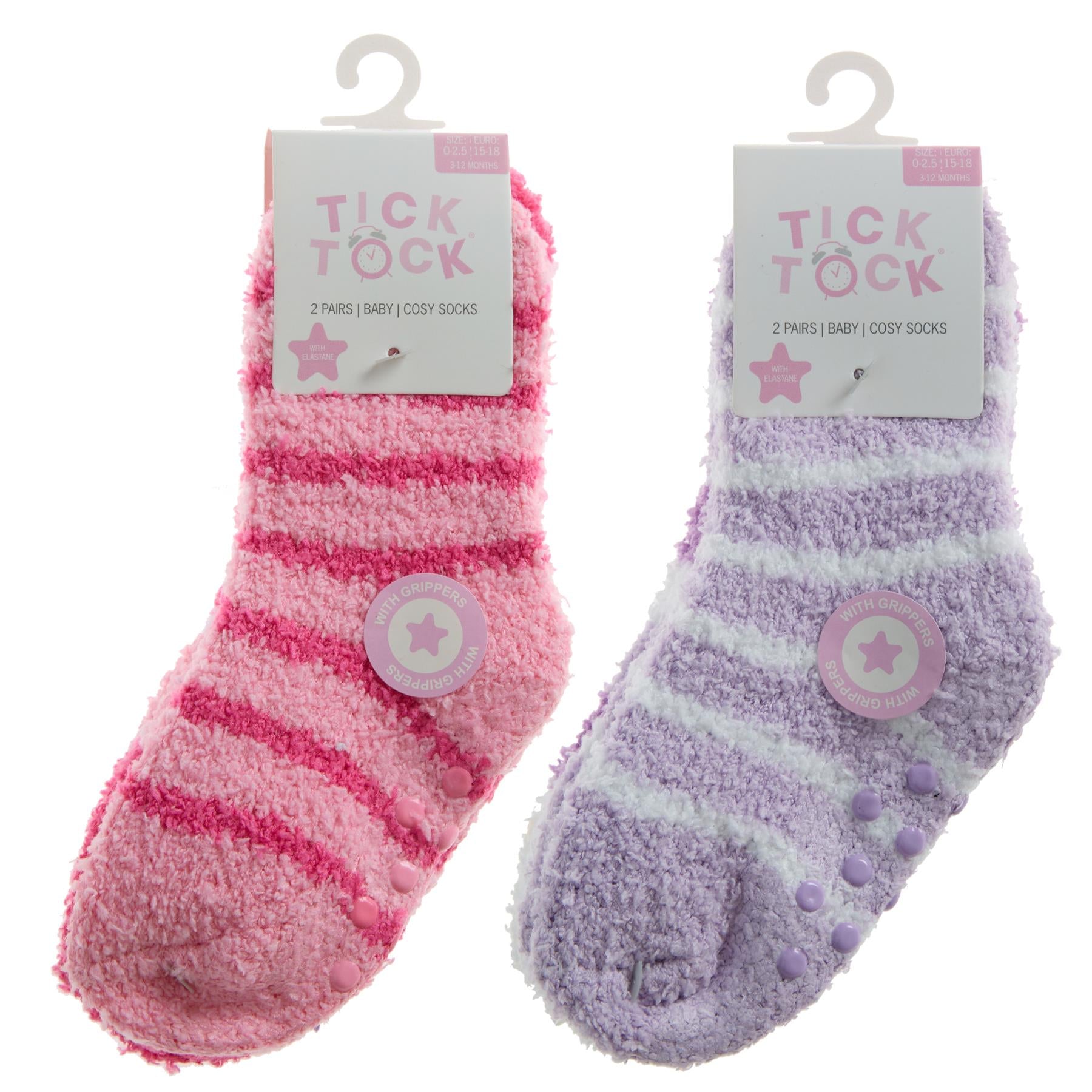 4 Pairs Baby Girls Striped Cosy Socks