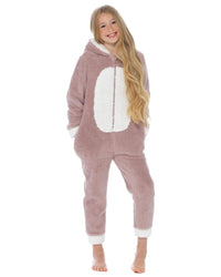 Slumber Hut Girls Shaggy Fleece Pug Onesie