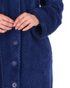 Slenderella Womens 52" Waffle Fleece Button Dressing Gown