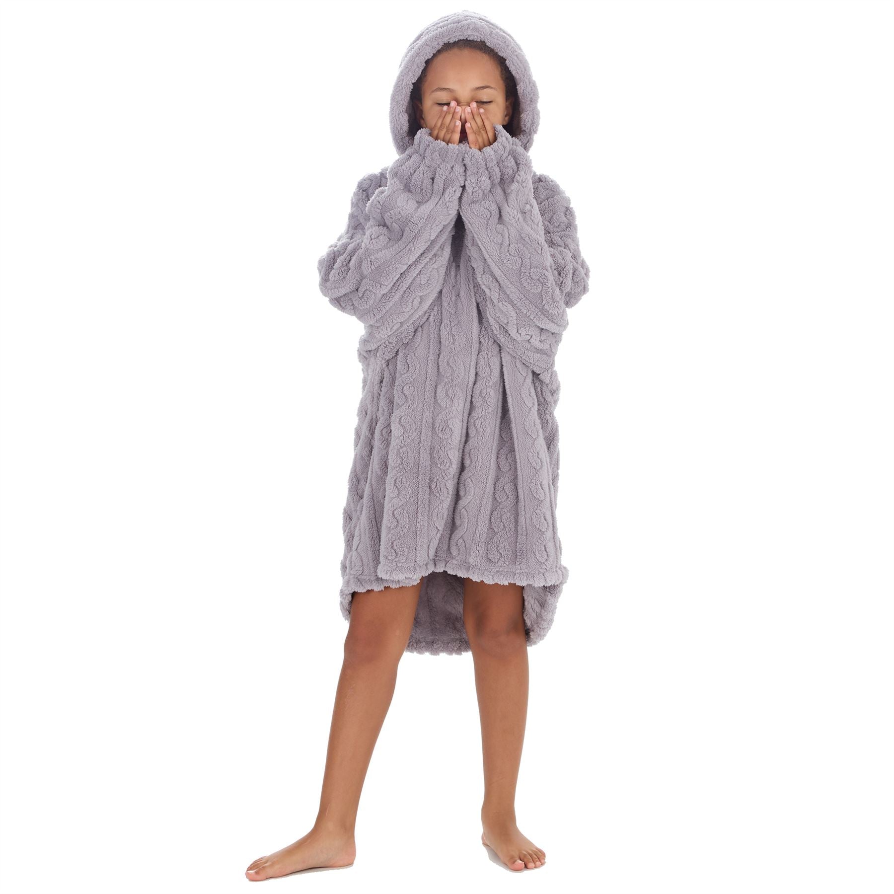 Huggable Kids Sherpa Cable Fleece Snuggle Hoodie