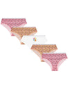 5 Pairs Girls Pink Heart Cotton Knickers