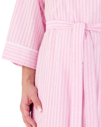 Slenderella Womens Classic Stripe Seersucker Dressing Gown