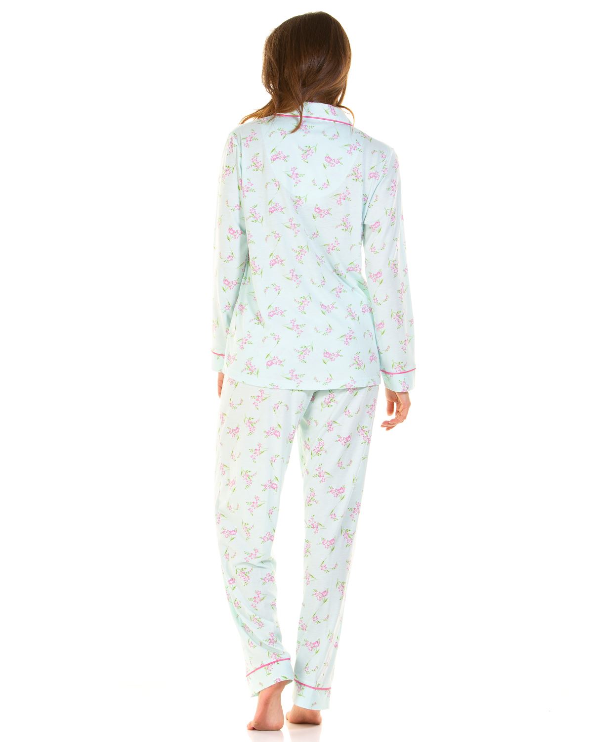 La Marquise Womens Primrose in Bloom Jersey Button Pyjamas