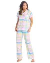 Forever Dreaming Womens Check Print Button Pyjamas