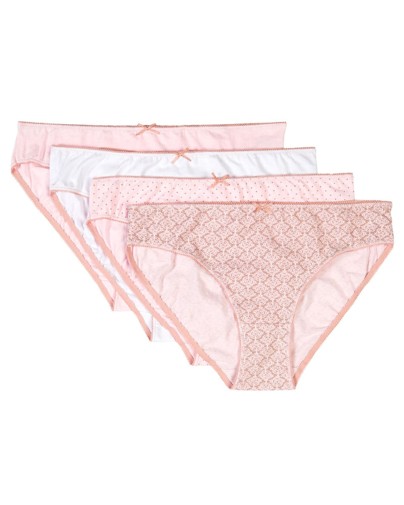 Slenders by Slenderella Womens 4 Pack Cotton Mini Brief