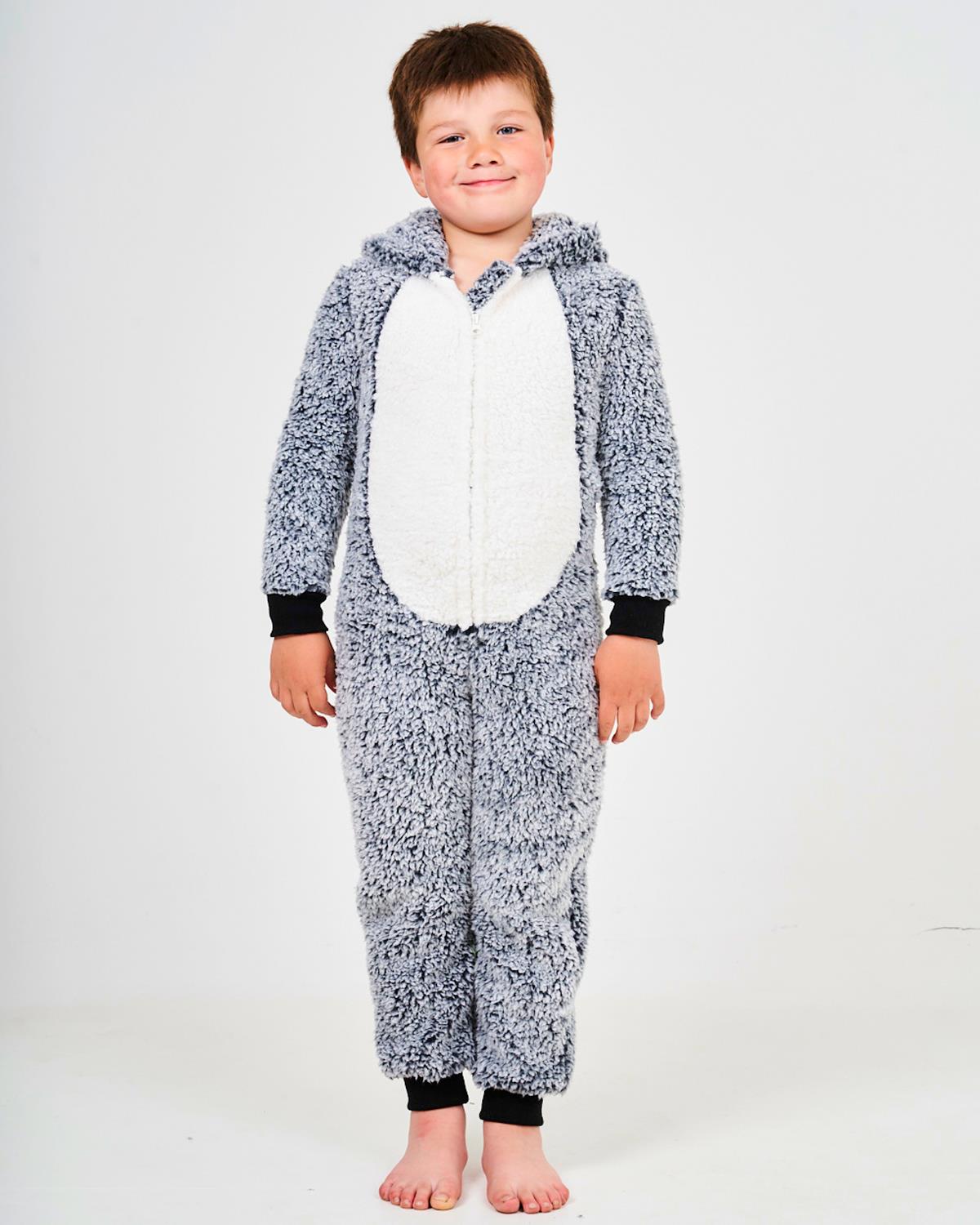 Kids Grey Wolf Onesie