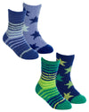 4 Pairs Boys Stripes & Stars Cosy Socks