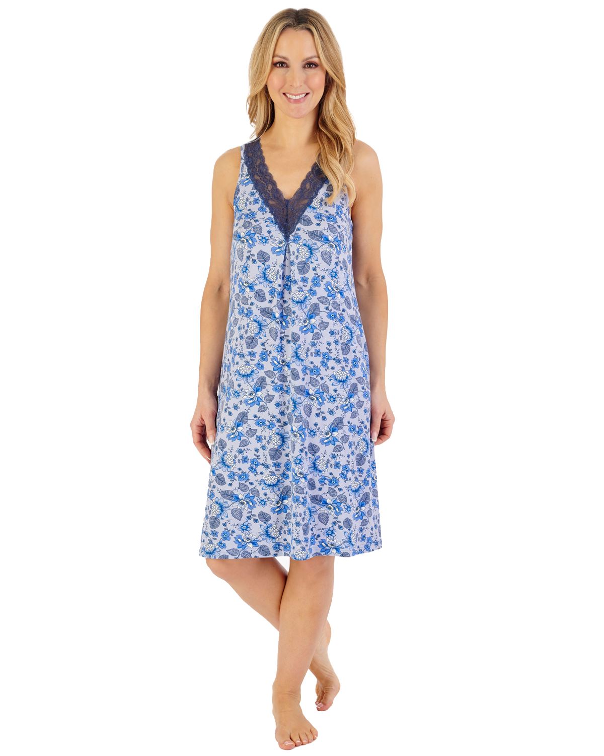 Gaspé Womens Supersoft Floral Sleeveless Nightie