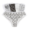 5 Pairs Girls Black Heart Cotton Knickers