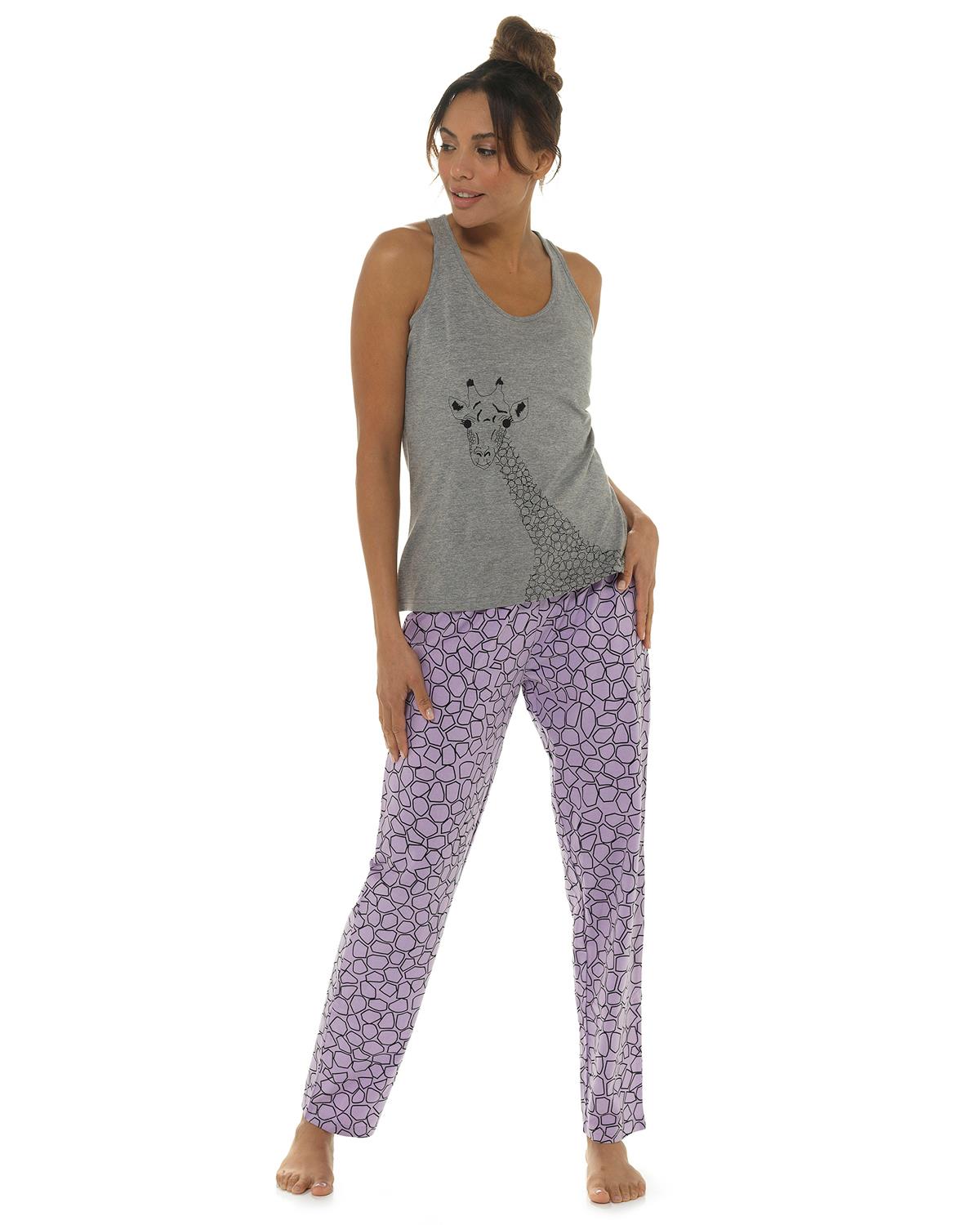 Foxbury Womens Giraffe Print Pyjamas