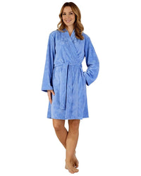 Slenderella Womens 38" Floral Embossed Dressing Gown