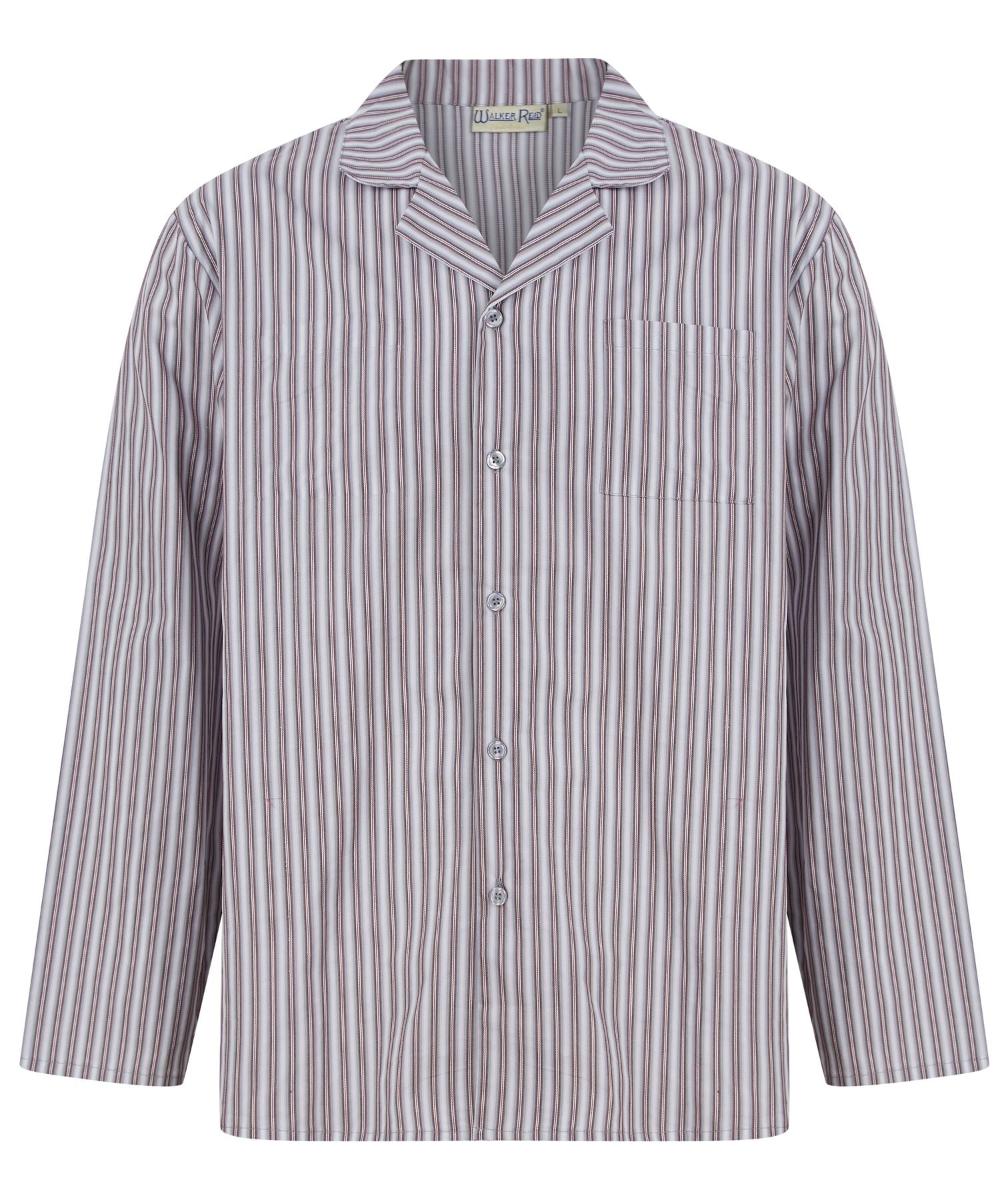 Walker Reid Mens Woven Cotton Stripe Tailored Pyjamas