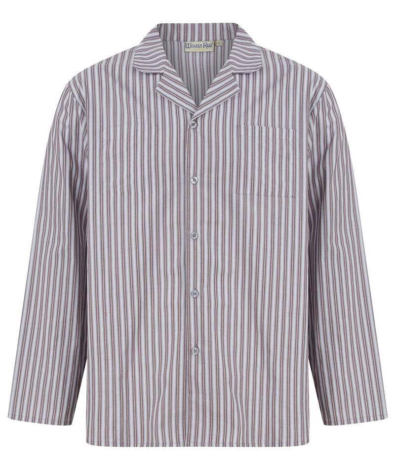 Walker Reid Mens Woven Cotton Stripe Tailored Pyjamas