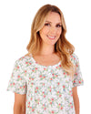 Slenderella Womens 42" Ditsy Floral Print Woven Short Sleeve Nightie