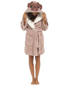 Slumber Hut Womens Shaggy Fleece Pug Dressing Gown