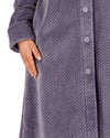 Slenderella Womens 46" Waffle Fleece Button Dressing Gown