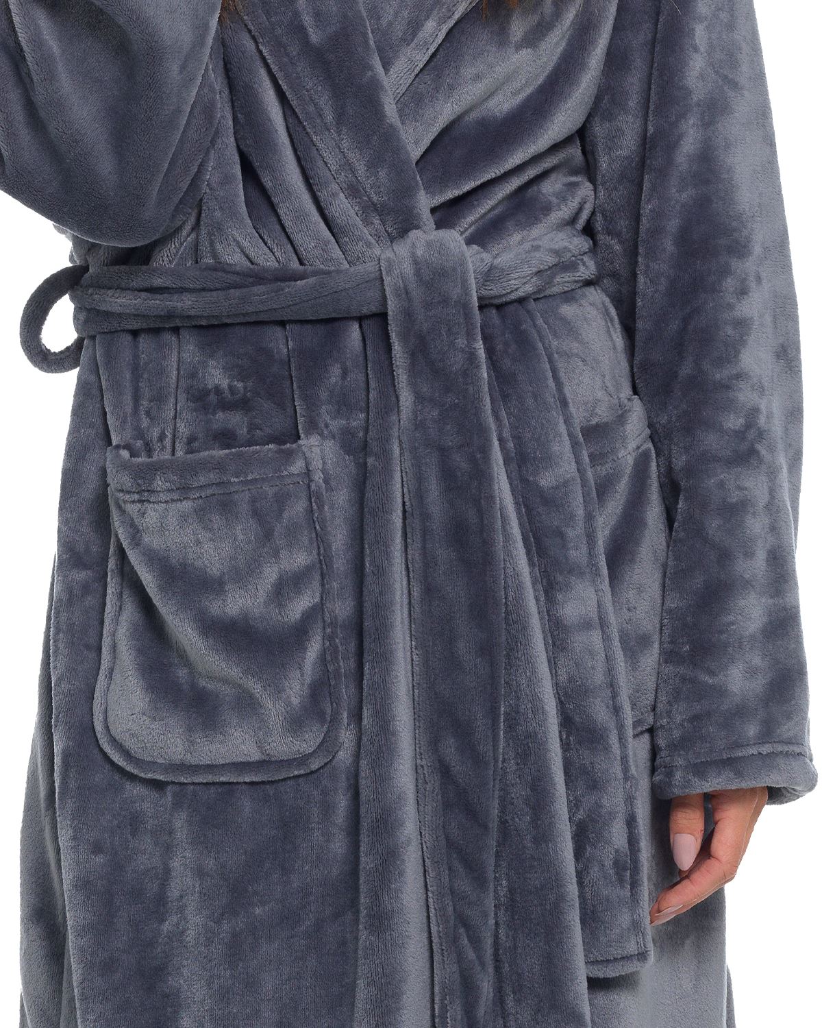 Slumber Hut Womens Flannel Fleece Hooded Dressing Gown