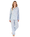 Slenderella Womens Long Sleeve Woven Cotton Pyjamas