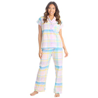 Forever Dreaming Womens Check Print Button Pyjamas