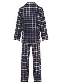 Walker Reid Mens Brushed Cotton Black Check Pyjamas