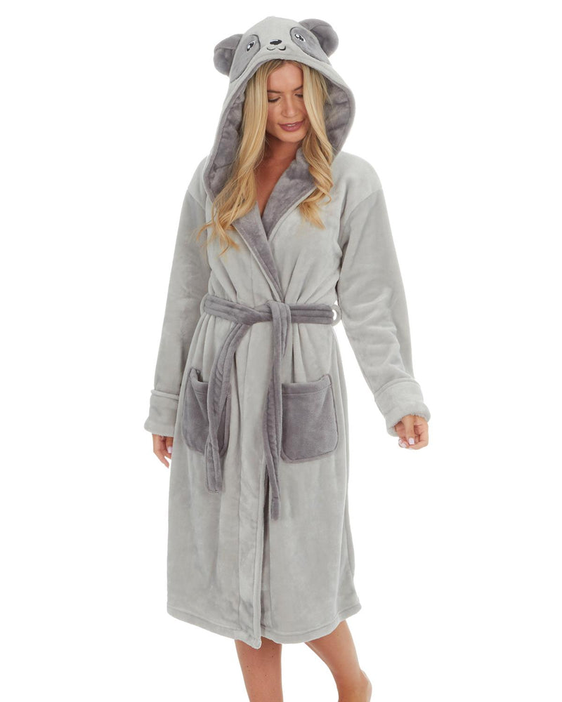 Forever Dreaming Womens Grey Panda Dressing Gown