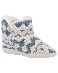 Loungeable Womens Blue Fairisle Bootie Slippers