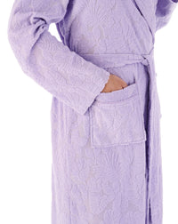 Slenderella Womens Floral Embossed Shawl Collar Dressing Gown