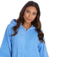 Forever Dreaming Womens Hooded Zip Towelling Bathrobe