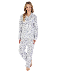 Slenderella Womens Ditsy Floral Long Sleeve Cotton Pyjamas