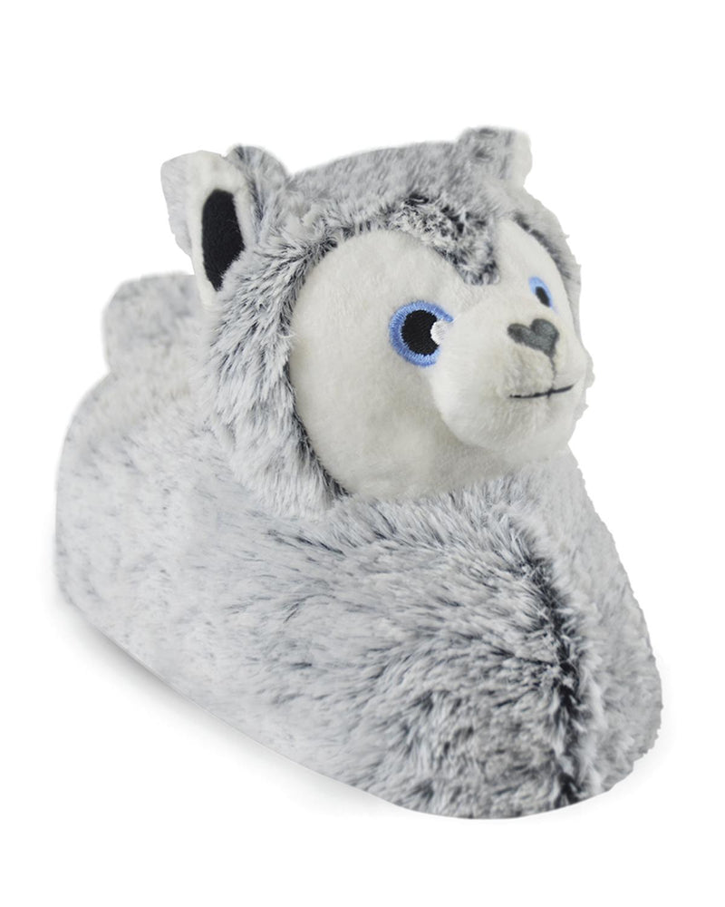 SlumberzzZ Kids Grey Husky Slippers