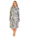 Slenderella Womens Printed Fleece Shawl Collar Dressing Gown