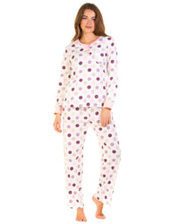 Sue Marks Womens Misty Dots Long Sleeve Pyjamas