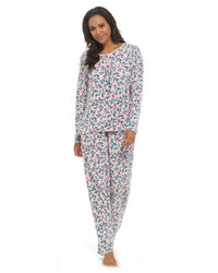 Wolf & Harte Womens Polar Fleece Floral Pyjamas