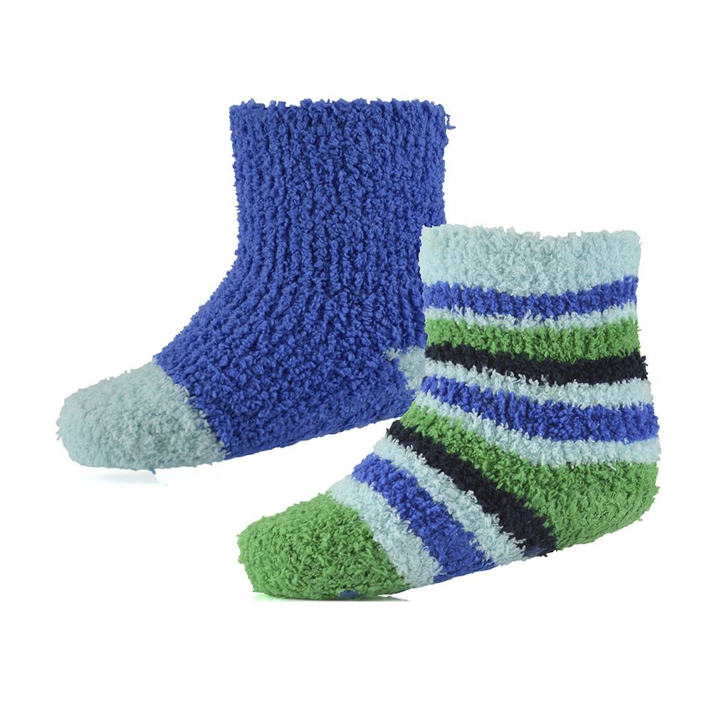 4 Pairs Baby Boys Blue Stripe Cosy Socks