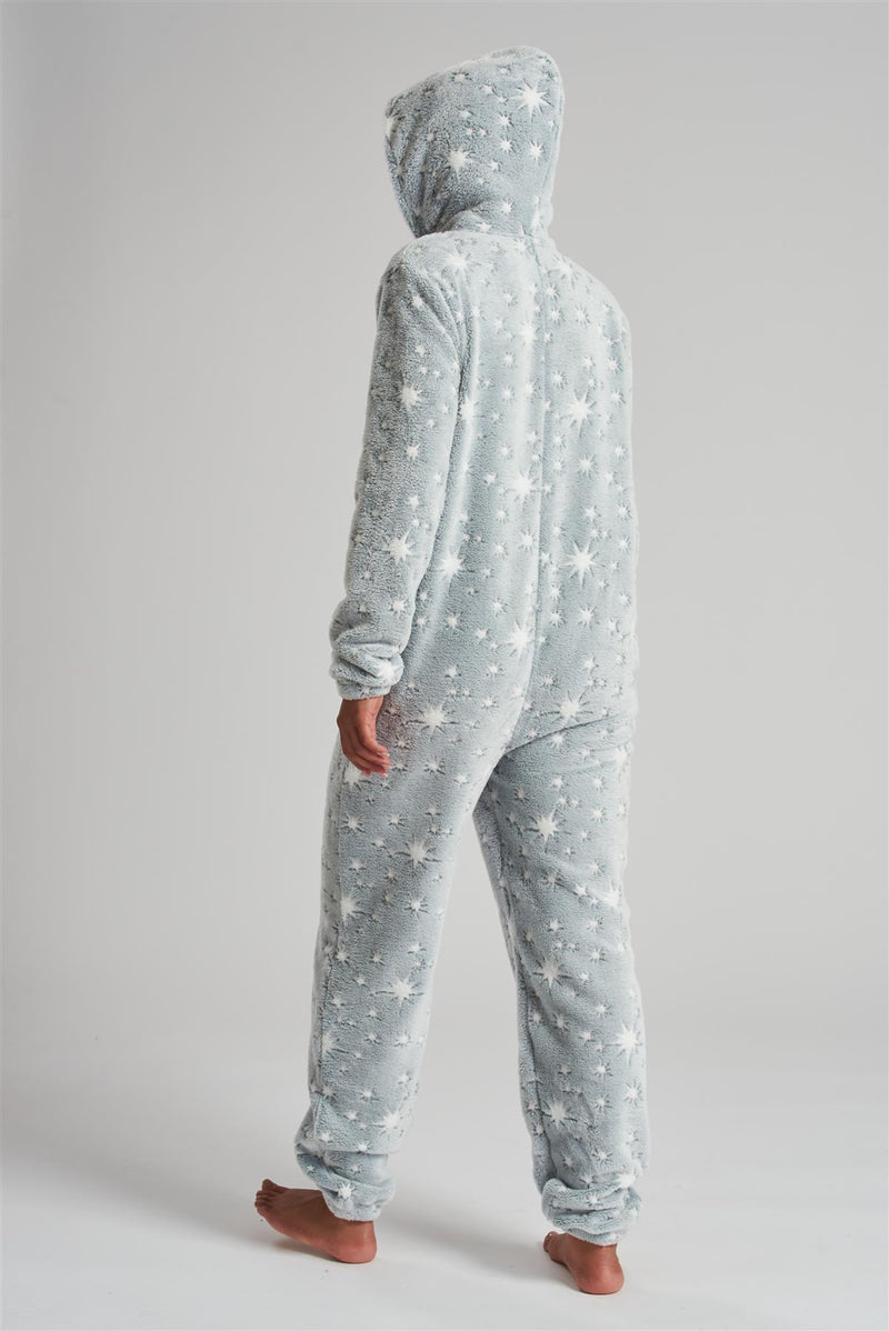 Loungeable Womens Grey Sparkle Star Onesie